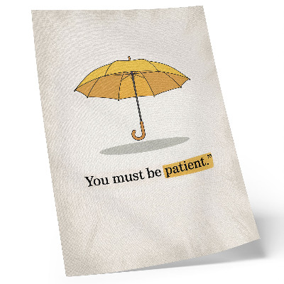 Decorative poster Yellow umbrella cream background minimalism