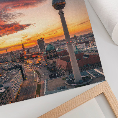 Art print City Tower at sunset