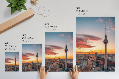 Art print City Tower at sunset