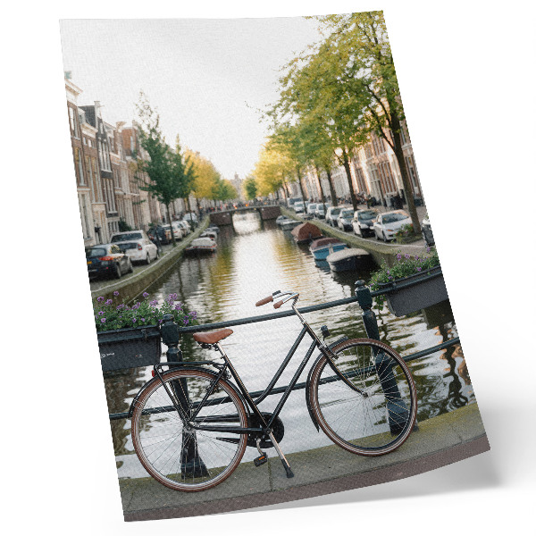 Decorative poster Canal bicycle architecture history peace
