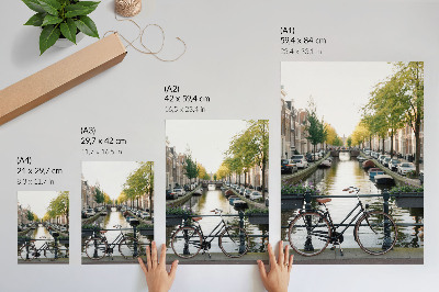 Decorative poster Canal bicycle architecture history peace