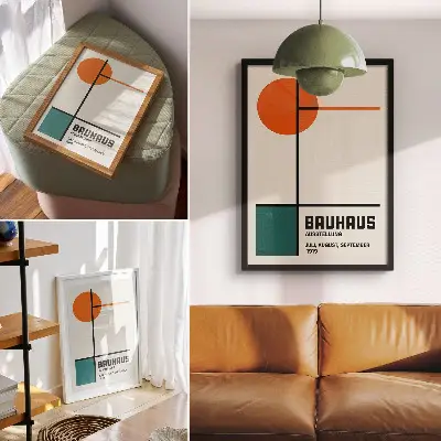 Art print featuring geometric minimalism and modern forms in color