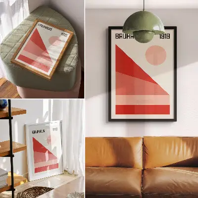 Premium wall art geometric composition in a modern minimalist style