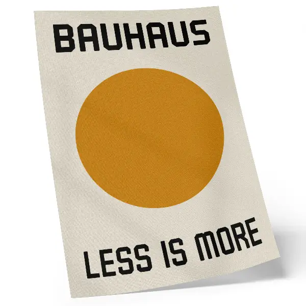Decorative poster minimalist circle Bauhaus design with a cream background