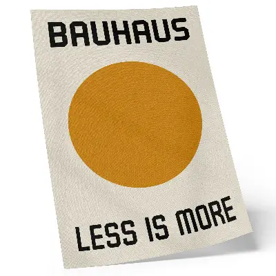 Decorative poster minimalist circle Bauhaus design with a cream background
