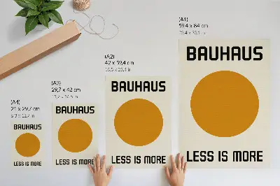 Decorative poster minimalist circle Bauhaus design with a cream background