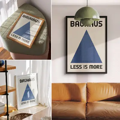 Bauhaus geometric art print featuring a design dominated by geometric simplicity