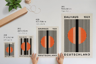 Decorative poster Geometric motif with black and orange contrast