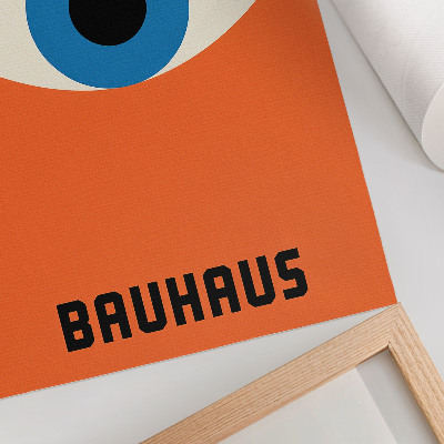 Poster Eye in geometric shapes on an orange background