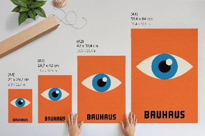 Poster Eye in geometric shapes on an orange background