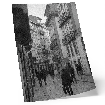 Art print Street black and white architecture people