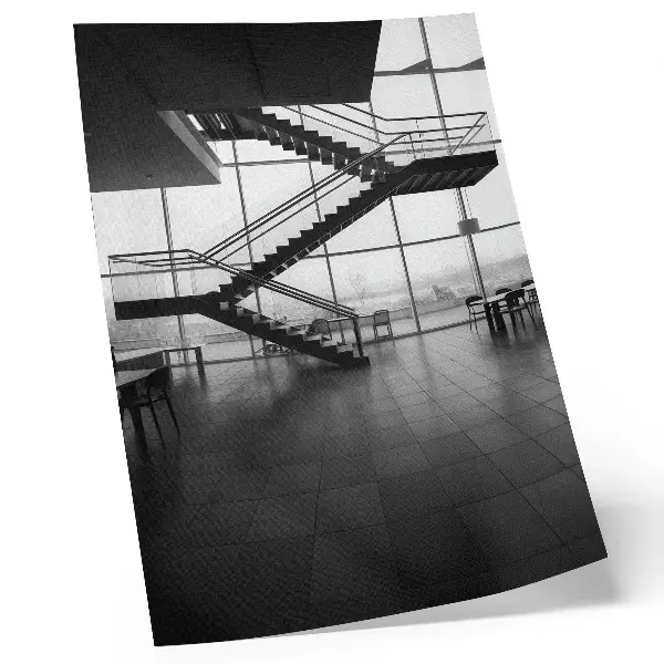 Modern geometric stairs wall art premium edition