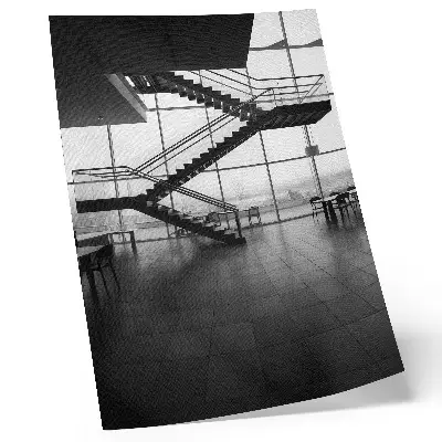 Modern geometric stairs wall art premium edition