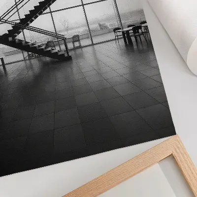 Modern geometric stairs wall art premium edition