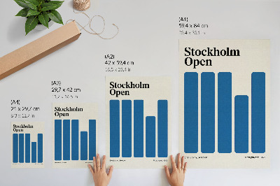 Decorative poster Minimalist graphics with blue rectangles