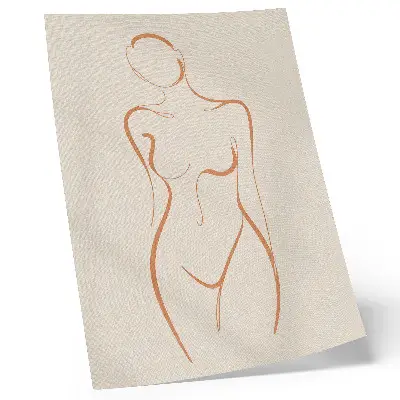 Minimalist woman outline composition poster elegance version