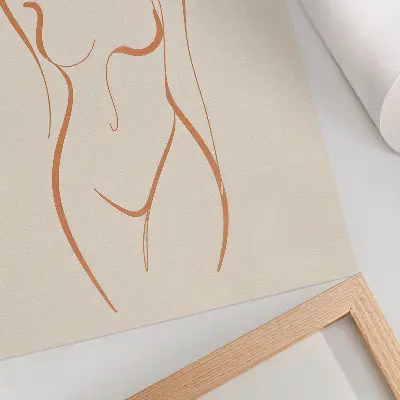 Minimalist woman outline composition poster elegance version