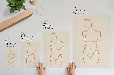 Minimalist woman outline composition poster elegance version