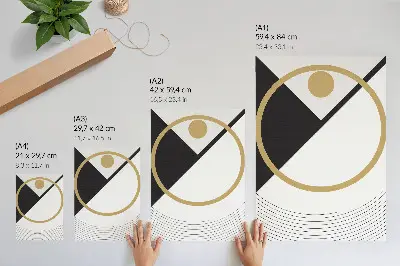 Premium wall art geometric pattern in contrasting modern colors