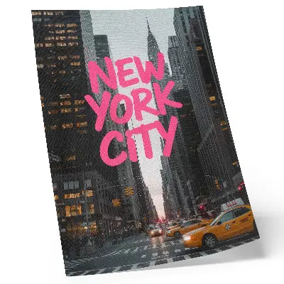 Skyscrapers poster modernity with pink accents