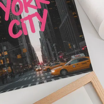 Skyscrapers poster modernity with pink accents