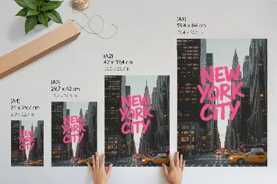 Skyscrapers poster modernity with pink accents