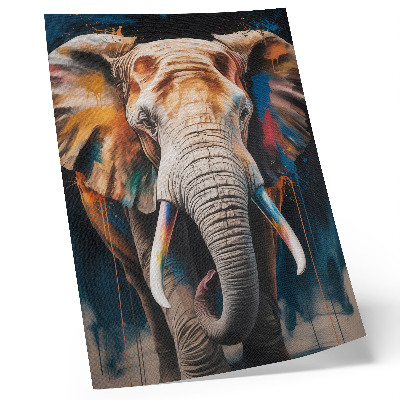 Art print Colorful elephant silhouette with modern accents and surrealism