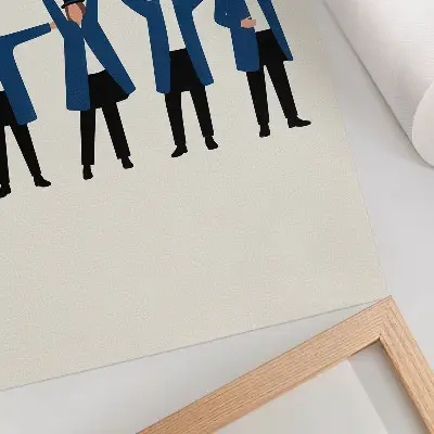 Decorative poster modern characters in a Scandinavian style