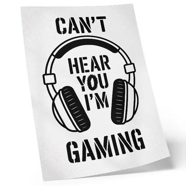 Headphones Poster with a strong contrast modern slogan design