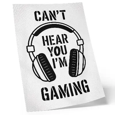 Headphones Poster with a strong contrast modern slogan design