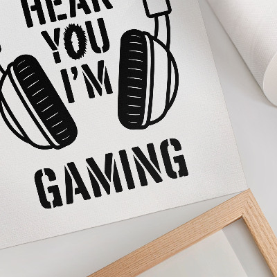 Poster Headphones with the slogan strong contrast modern style