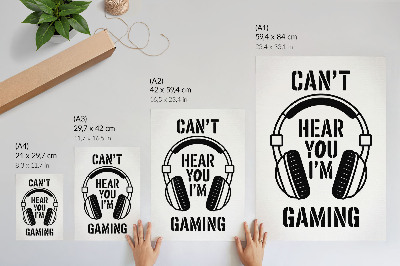 Poster Headphones with the slogan strong contrast modern style