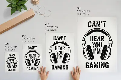 Headphones Poster with a strong contrast modern slogan design