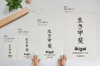 Premium wall art Black and white Japanese characters elegance wisdom