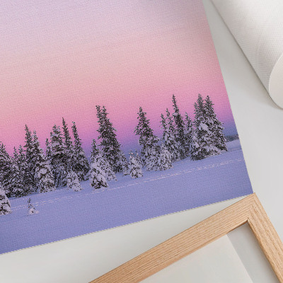 Decorative poster Winter trees moody pastel sky peace