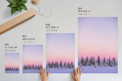 Decorative poster Winter trees moody pastel sky peace