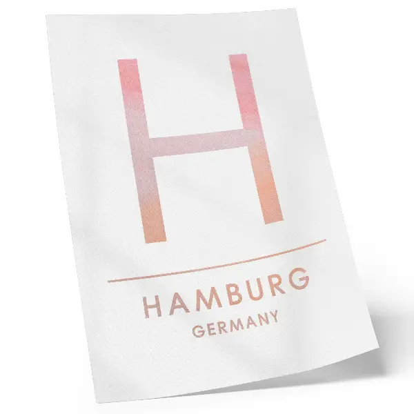 Poster minimalist letter H design in modern pastel shades