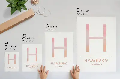 Poster minimalist letter H design in modern pastel shades