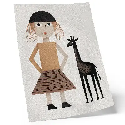 Geometric giraffe wall art minimalist design