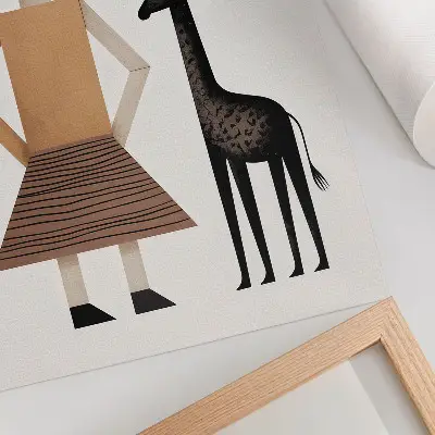 Geometric giraffe wall art minimalist design
