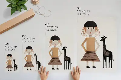 Geometric giraffe wall art minimalist design