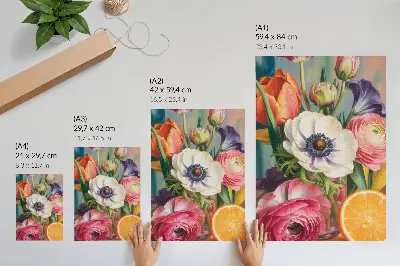 Flowers full of life and color poster poster