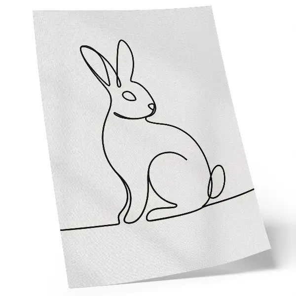 Premium wall art delicate rabbit silhouette in a thin line style