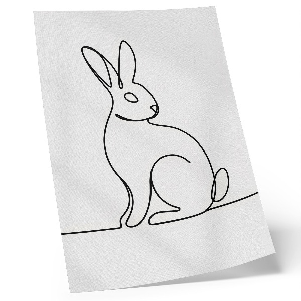 Premium wall art Delicate silhouette of a rabbit with a thin line