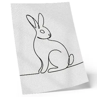 Premium wall art delicate rabbit silhouette in a thin line style