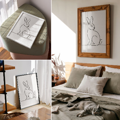 Premium wall art Delicate silhouette of a rabbit with a thin line