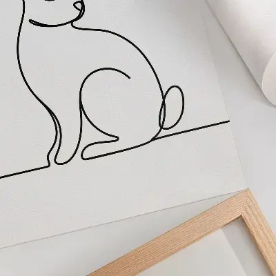 Premium wall art delicate rabbit silhouette in a thin line style
