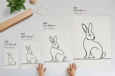 Premium wall art Delicate silhouette of a rabbit with a thin line