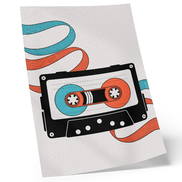 Poster Retro pop art cassette with colorful markings
