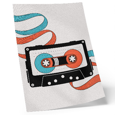 Poster Retro pop art cassette with colorful markings